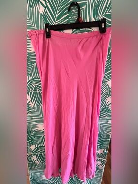 Vintage Styleworks Pink Maxi Skirt - Lightweight Casual Style Sz 12 rayon/cotton